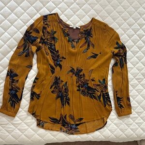 Miss Me Mustard Floral Blouse
